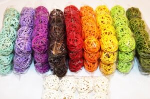 Rattan bumbiņas 200-462 / 5 cm * 12 gab