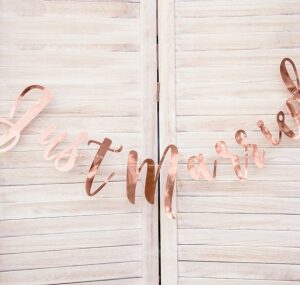 Baneris Just Married, rose gold, 20x77cm