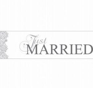 Zīme 'Just MARRIED' 120-736 / 50*11,5 cm