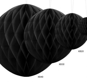 Zīdpapīra bumba no 10 cm - 40 cm melna