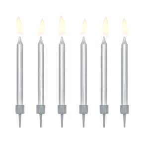 Jubilejas svecītes sudraba 130-02 / 6 gab
