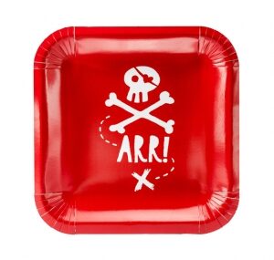 Papīra šķīvji Pirates 180-596 / 20 x 20 cm