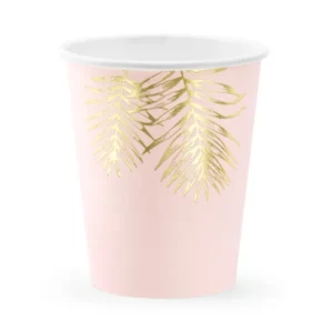 Papīra glāzes - zelta lapas 6 gab, 220 ml / 180-685