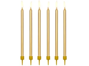 Jubilejas svecītes zelta 12 gab, 12,5 cm / 130-99