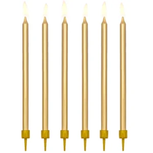 Jubilejas svecītes zelta 12 gab, 12,5 cm / 130-99