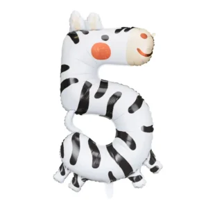 Folija balons, cipars 5- Zebra