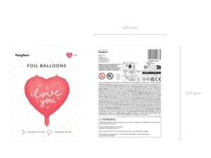 Folija balons - Sirds I love you , 45 cm - Image 2