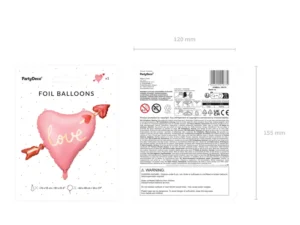 Folija balons - Sirds, 76 x 55 cm - Image 2