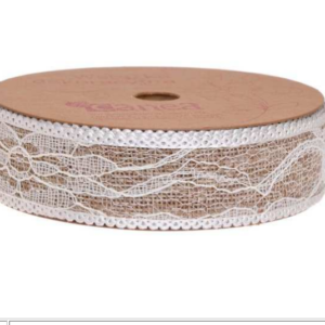 Džutas lenta ar mežģīni  2,5 cm, 10 m / 100-123