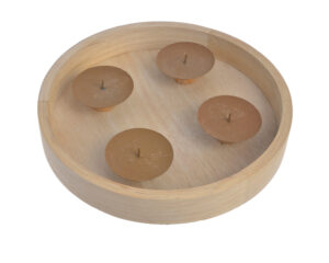 Koka paliktnis ar svečturiem d 29,5 cm / 120-674