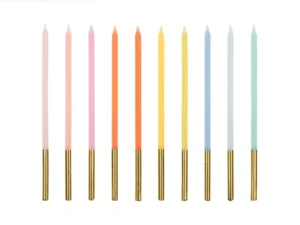 Jubilejas svecītes krāsainas ar zeltu / 130-72