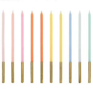 Jubilejas svecītes krāsainas ar zeltu / 130-72