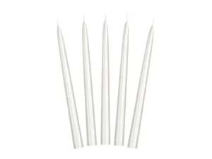 Metalizēta konusveida svece, perlamutra 24 cm / 130-181