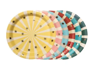 Papīra šķīvji, Circus Stripes, 18 cm / 120-69
