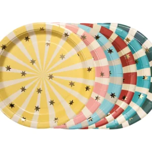 Papīra šķīvji, Circus Stripes, 18 cm / 120-69