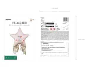 Folija balons - Happy Birthday , 72x72 cm / 111-643 - Image 2