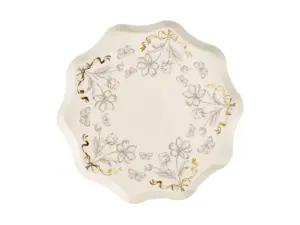 Papīra šķīvji ar ziediem, 20 cm / 120-241
