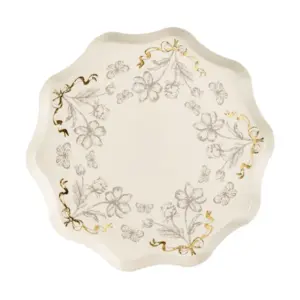 Papīra šķīvji ar ziediem, 20 cm / 120-241
