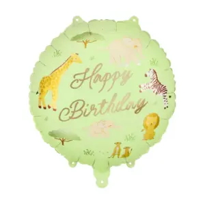Folijas balons - Happy Birthday, Safari, 35x35 cm / 111-717
